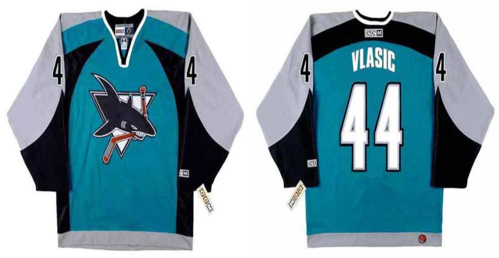2019 Men San Jose Sharks 44 Vlasic blue CCM NHL jersey